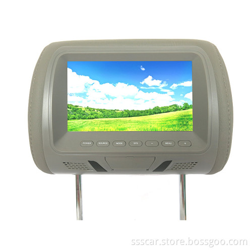 7 Inch TFT LCD Car Headrest Monitor with 2 Video Input (USB/SD function optional)